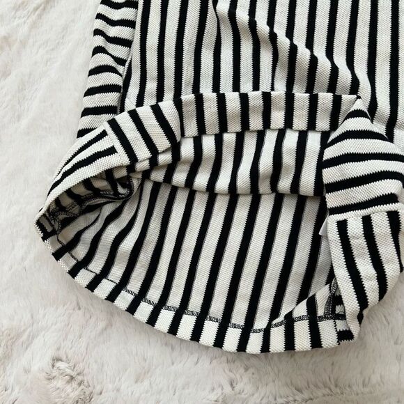 NWT Rebecca Minkoff Kiki Knit Skirt Black Cream Stripes women’s size L - Picture 8 of 12